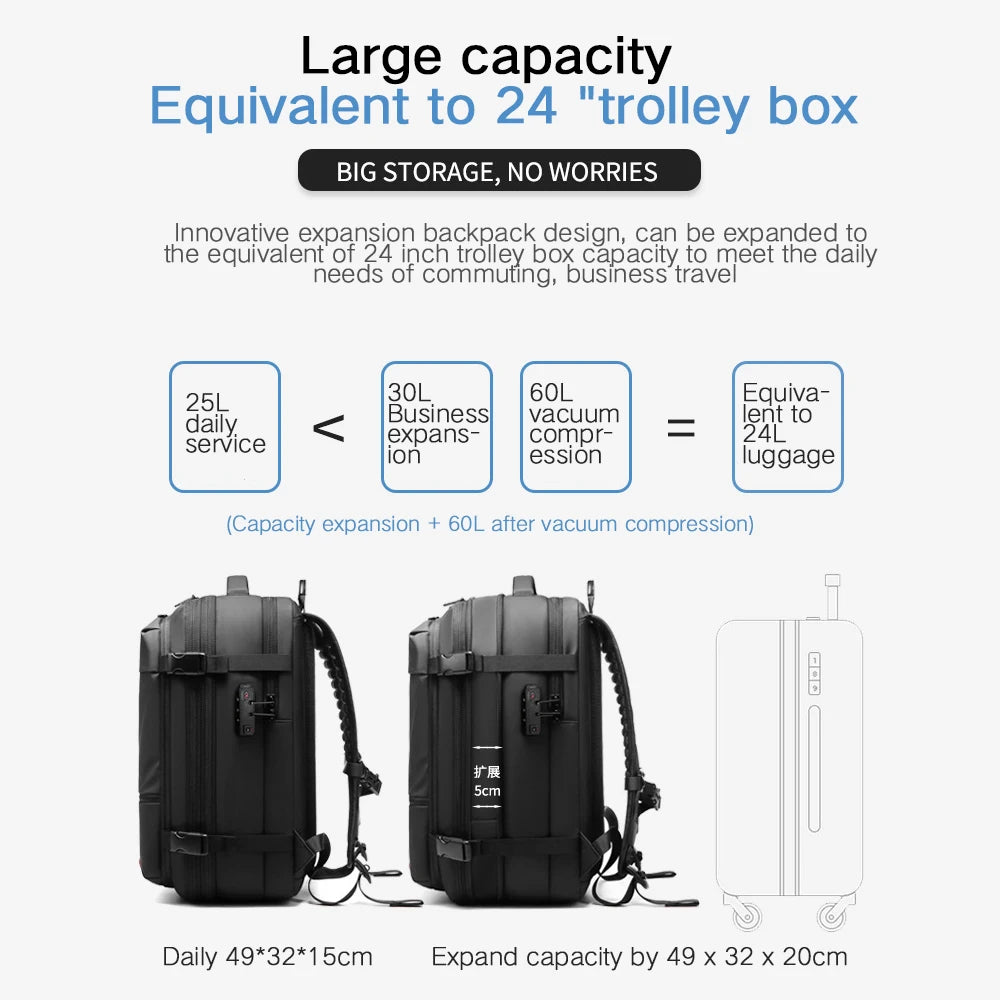 Vacuum Compression Travel Backpack 